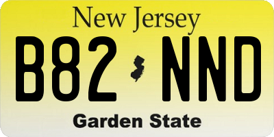 NJ license plate B82NND