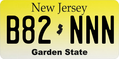 NJ license plate B82NNN