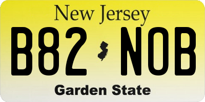 NJ license plate B82NOB