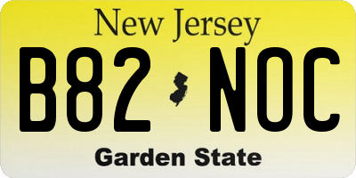 NJ license plate B82NOC