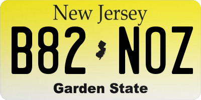 NJ license plate B82NOZ
