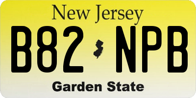 NJ license plate B82NPB
