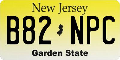 NJ license plate B82NPC