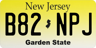 NJ license plate B82NPJ