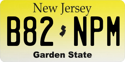 NJ license plate B82NPM