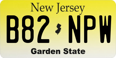 NJ license plate B82NPW