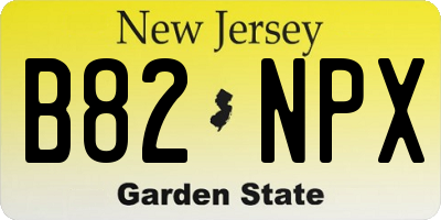 NJ license plate B82NPX