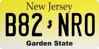 NJ license plate B82NRO