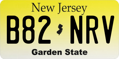 NJ license plate B82NRV