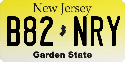 NJ license plate B82NRY