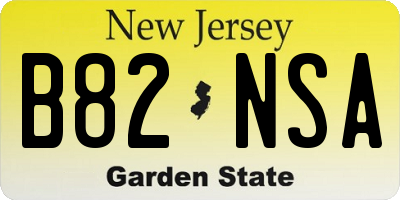 NJ license plate B82NSA