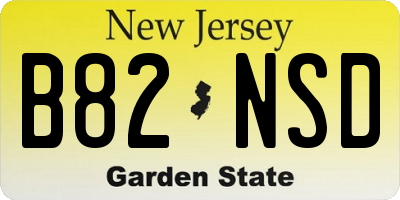NJ license plate B82NSD