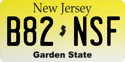 NJ license plate B82NSF