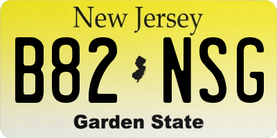 NJ license plate B82NSG