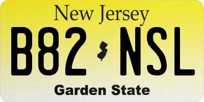 NJ license plate B82NSL
