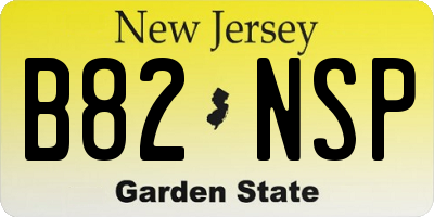 NJ license plate B82NSP