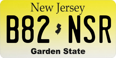 NJ license plate B82NSR