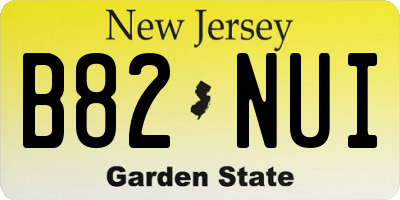 NJ license plate B82NUI
