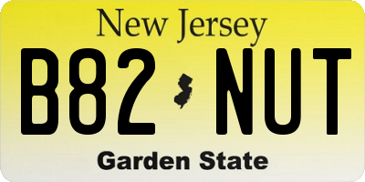 NJ license plate B82NUT