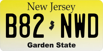 NJ license plate B82NWD