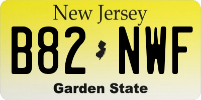 NJ license plate B82NWF