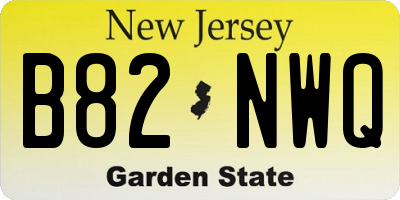 NJ license plate B82NWQ