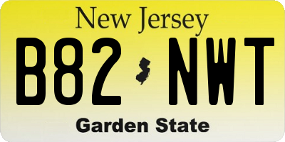 NJ license plate B82NWT