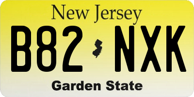 NJ license plate B82NXK