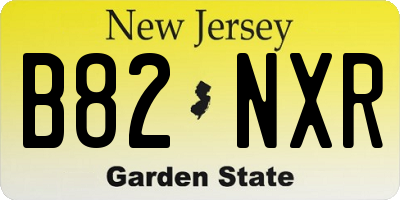 NJ license plate B82NXR