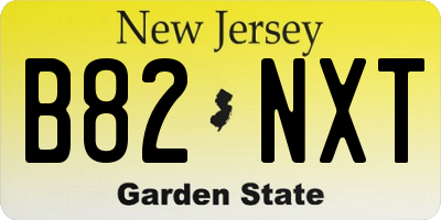 NJ license plate B82NXT