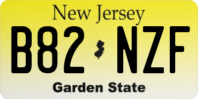 NJ license plate B82NZF