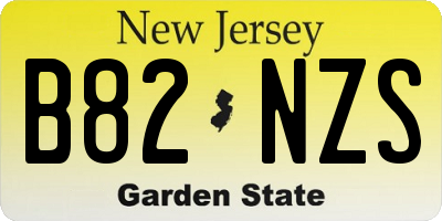 NJ license plate B82NZS