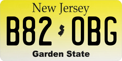 NJ license plate B82OBG