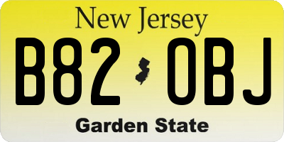 NJ license plate B82OBJ