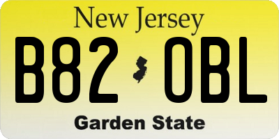 NJ license plate B82OBL