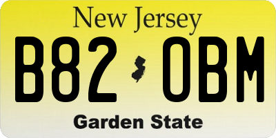 NJ license plate B82OBM