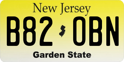 NJ license plate B82OBN