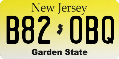 NJ license plate B82OBQ