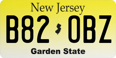 NJ license plate B82OBZ