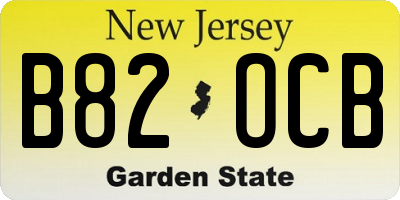 NJ license plate B82OCB
