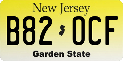 NJ license plate B82OCF