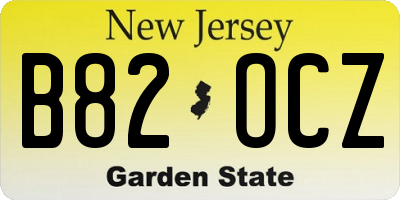 NJ license plate B82OCZ