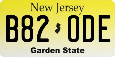 NJ license plate B82ODE