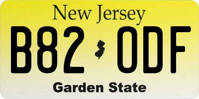 NJ license plate B82ODF