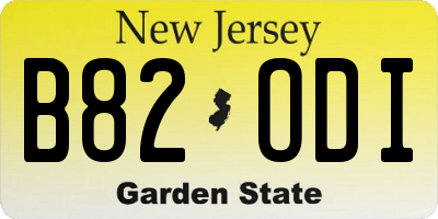 NJ license plate B82ODI