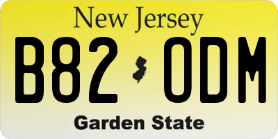 NJ license plate B82ODM
