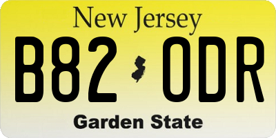NJ license plate B82ODR