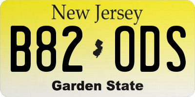 NJ license plate B82ODS