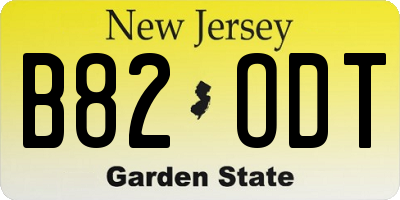 NJ license plate B82ODT