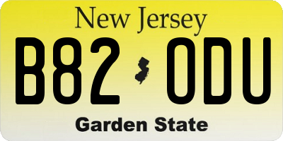 NJ license plate B82ODU